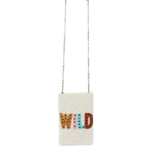 Wild Message Seed Beaded Crossbody Bag