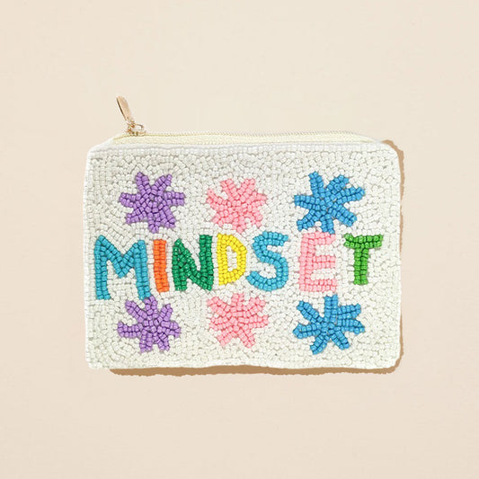 MINDSET Message Flower Seed Beaded Mini Pouch Bag
