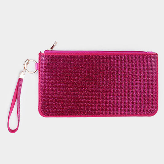 Double Sided Bling Wristlet Wallet/Clutch Bag