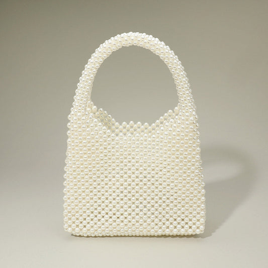 Pearl Beaded Top Handle Handbag