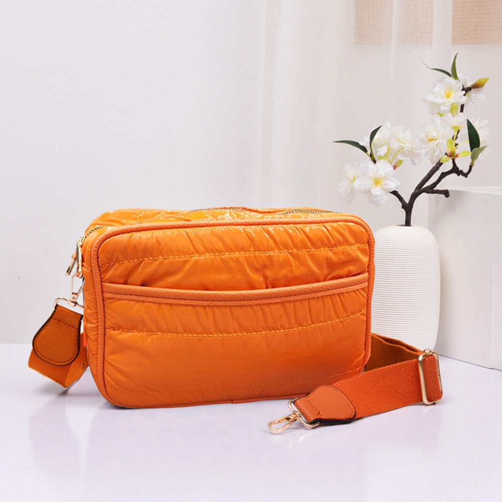Solid Rectangle Puffer Crossbody Bag