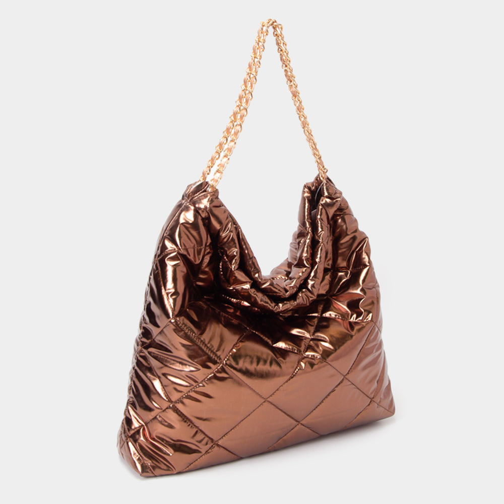 Padded Adjustable Metal Strap Shoulder Bag