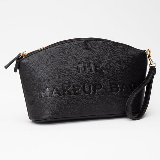 Faux Leather THE MAKE UP BAG Message Pouch Bag Beauty Organizer Bag