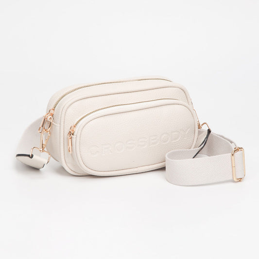 Faux Pebbled Leather Structured Crossbody Bag
