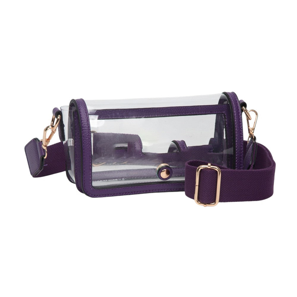 Transparent Rectangle Flap Crossbody Bag