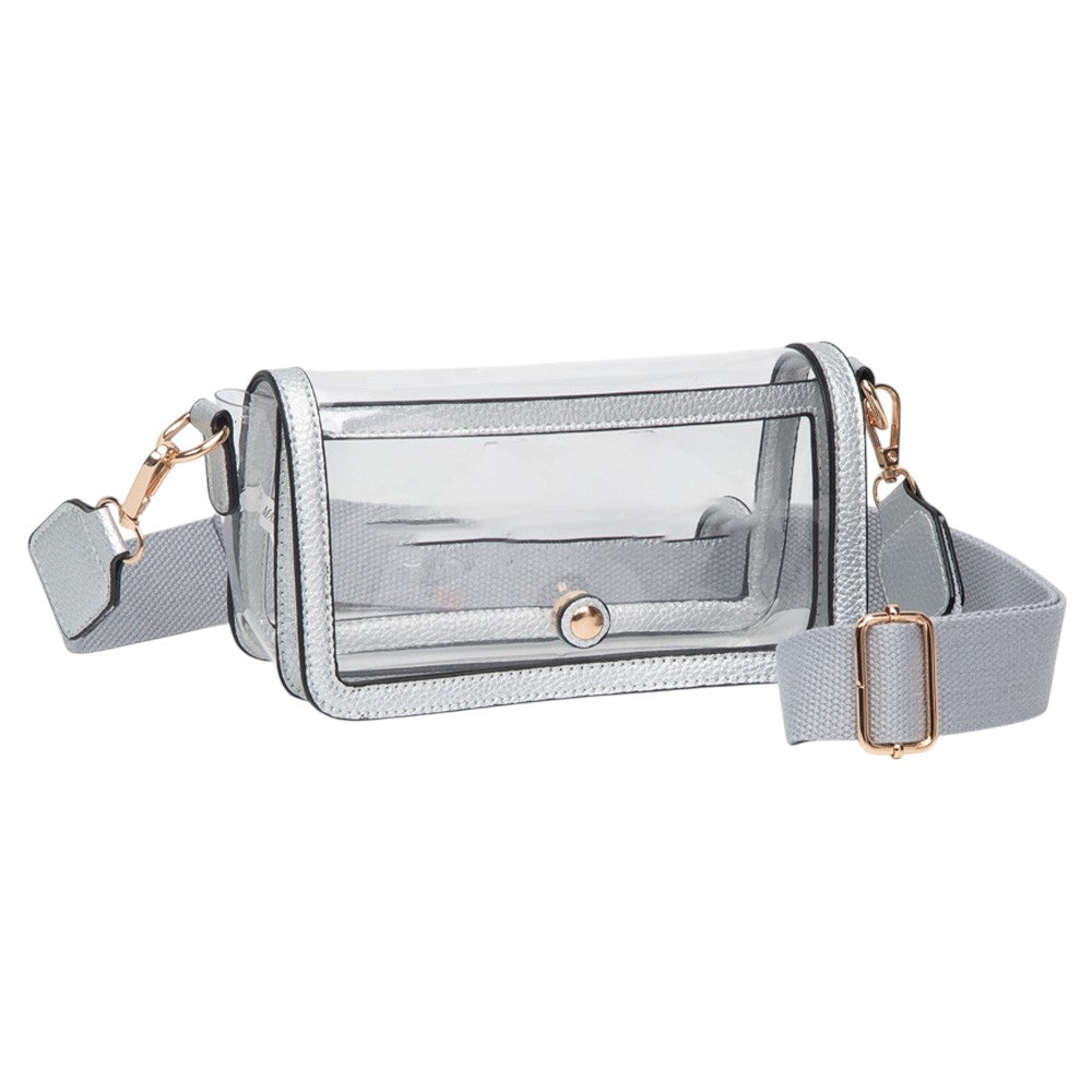 Transparent Rectangle Flap Crossbody Bag