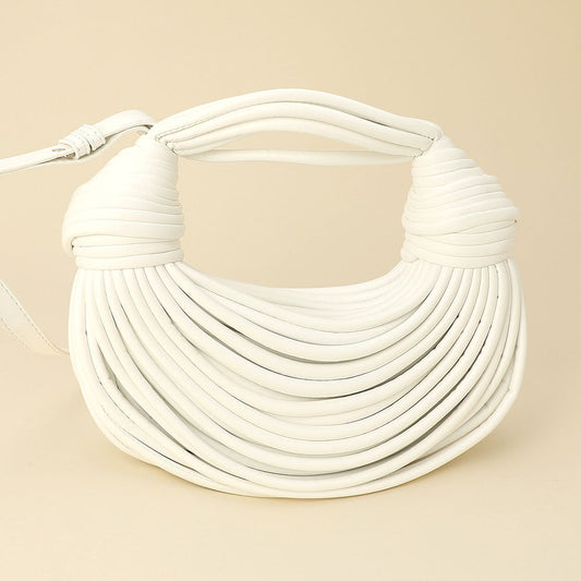 Faux Leather Contemporary Sculpted Shoulder Handbag