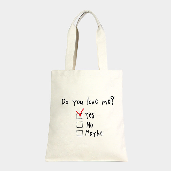 Do you love me? _ Cotton Canvas Eco Shopper Bag