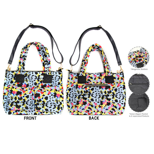 Animal Print Puffer Tote Bag