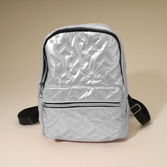 Shiny Quilted Everyday Backpack Bag