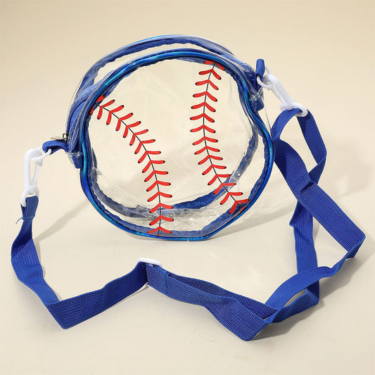 Baseball Transparent Round Crossbody Bag