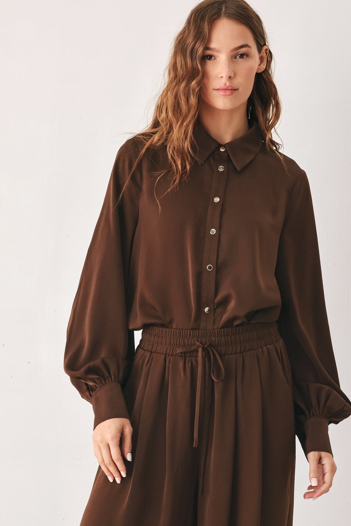 CANYON BROWN WOVEN TOP