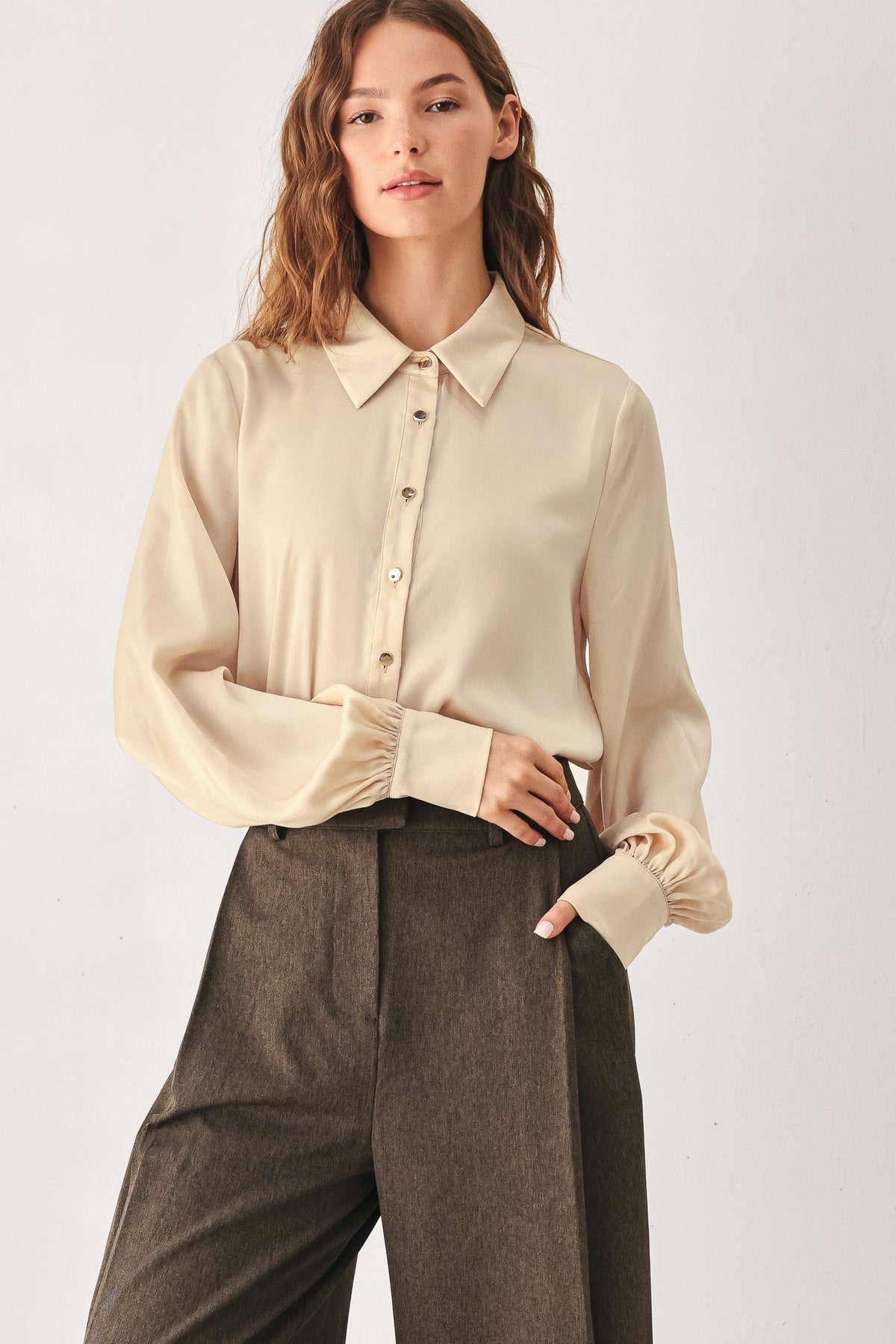 CANYON BROWN WOVEN TOP