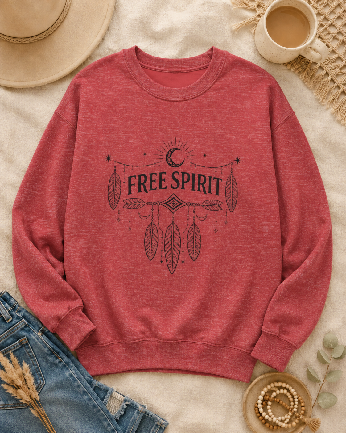 Free Spirit Dreamcatcher Crewneck Sweatshirt