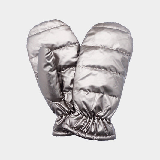 Women's Shiny Puffer Mitten Gloves