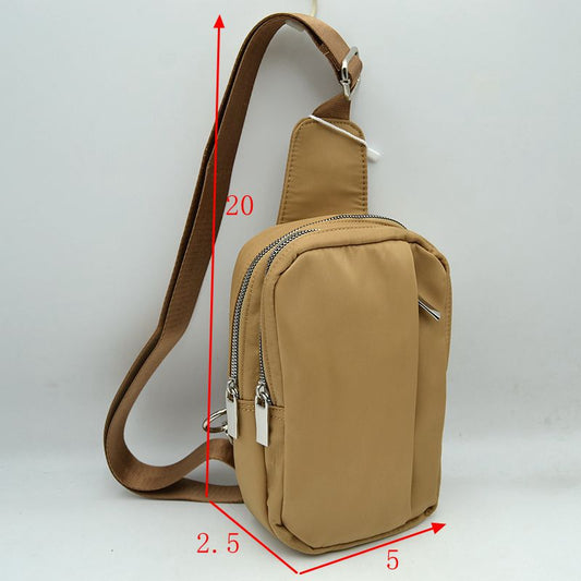 Minimalist Utility Sling Bag with Dual Zipper Compartments