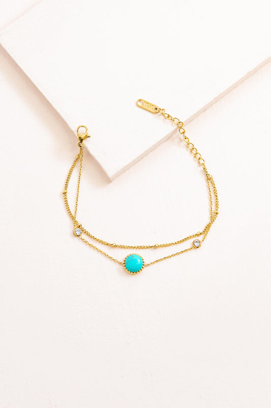 Globetrotter Stone Bracelet | Gold (14K)