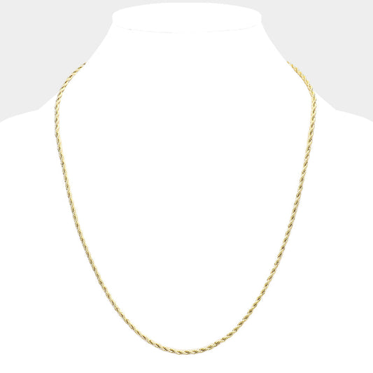 24 INCH, 3mm Stainless Steel Rope Chain Necklace