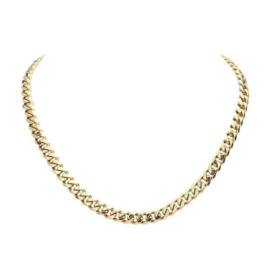 6 Diamond Cut Stainless Steel 18 Inch 8mm Cuban Chain Necklace