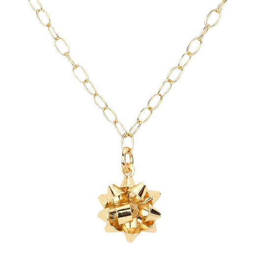 Christmas Gift Bow Necklace