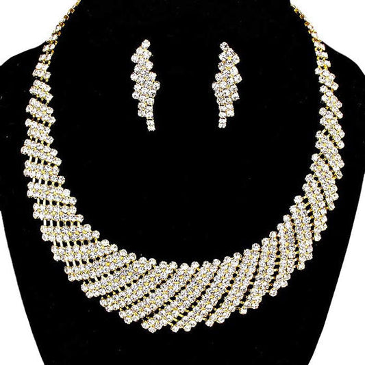 Crystal Rhinestone Round Collar Necklace