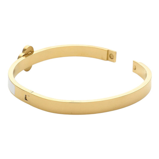 Quatrefoil Pointed Stainless Steel Hinged Bracelet
