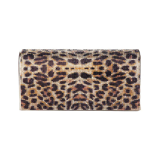 Leopard Patterned Bling Evening Clutch Crossbody Bag
