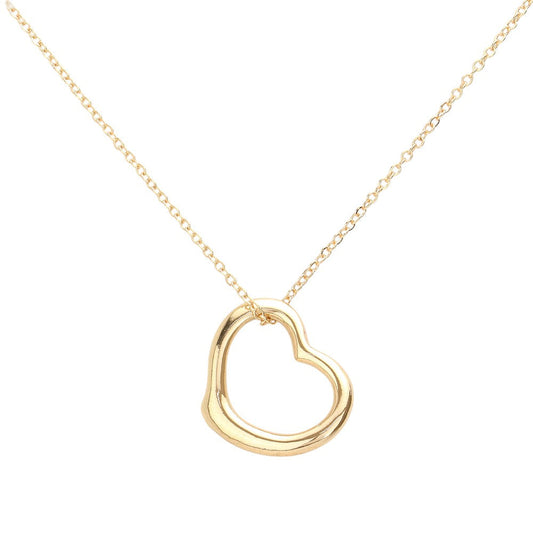 Metal Heart Cut out Pendant Necklace