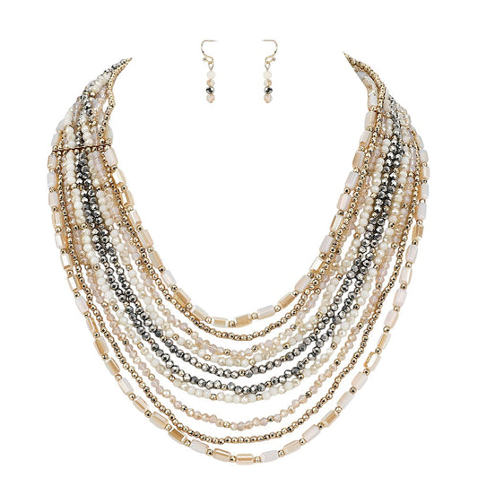 Multi Beaded Strand Necklace
