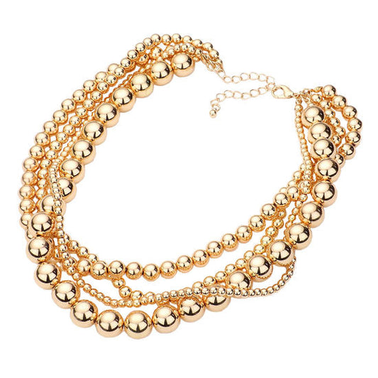 Multi Layered Metal Ball Necklace