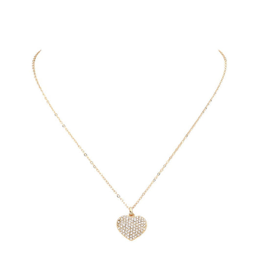 Pave heart pendant necklace