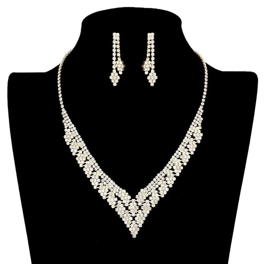 Rhinestone Pave V Shape Necklace