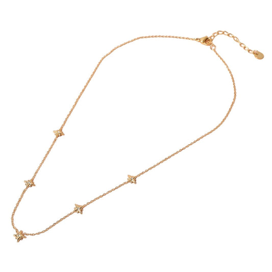 SECRET BOX Stainless Steel Stone Starburst Station Necklace