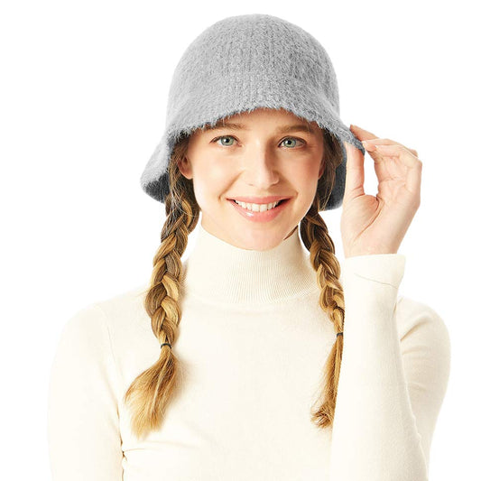 Soft Cable Knit Solid Bucket Hat