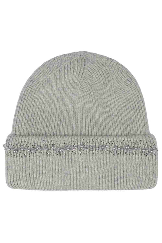 C.C Pearl and Rhinestone Angora Cuff Beanie