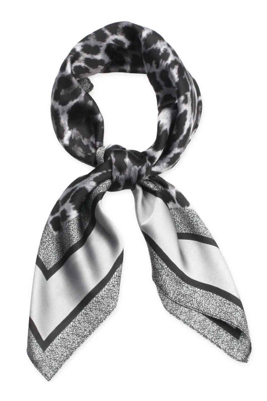 Leopard Pattern Print Satin Square Scarf