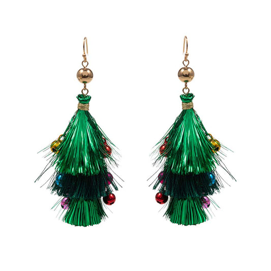 Christmas Triple Tassel Layered Dangle Earrings