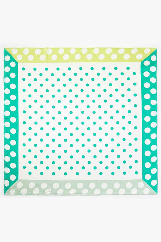 Polka Dots with Color Edge Blocks Bandana Scarf