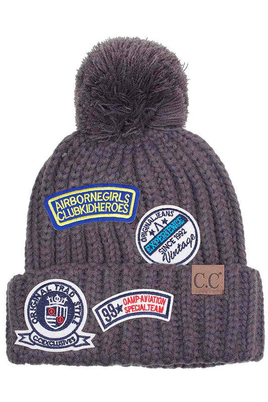 C.C Fashion Pom Beanie With Patch