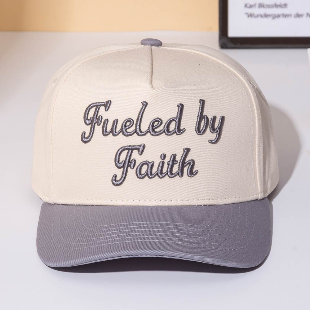 FUELED BY FAITH Message Embroidered Baseball Cap
