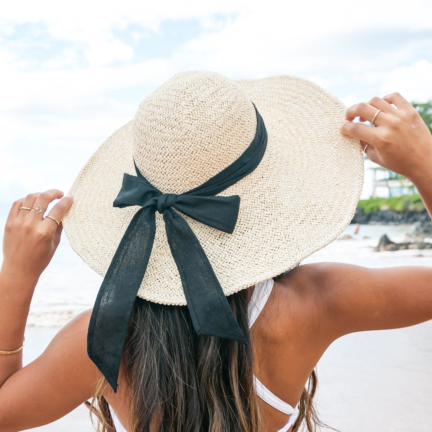 Bow Accent Peasant Sunhat