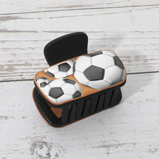 Soccer Ball Mini Hair Claw Clip