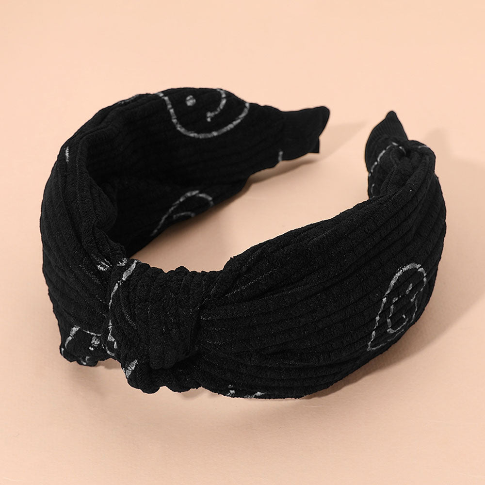 Smile Face Pattern Knot Headband