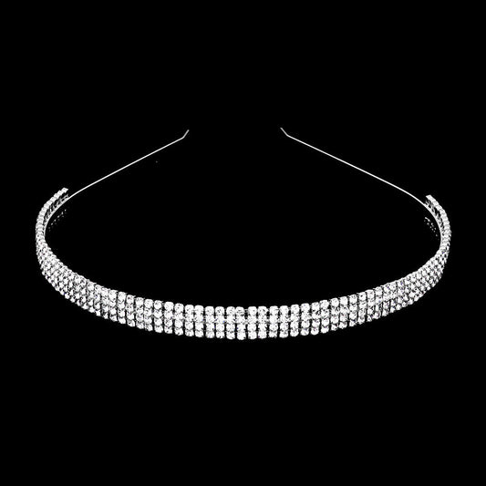 4-Rows crystal rhinestone headband
