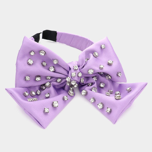 Stone Embellished Bow Headband