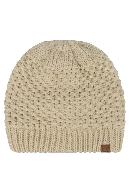 C.C Women's Cross Cell Stitch Knit Satin Lining Beanie