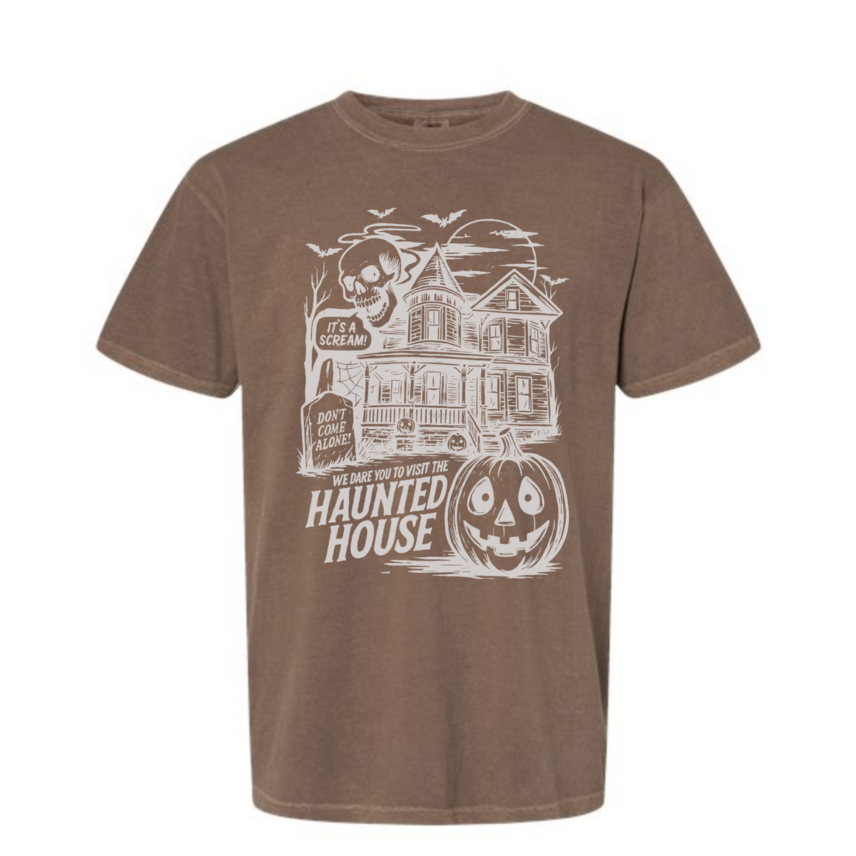 Haunted House Halloween Comfort Colors Screen Printed Tee
