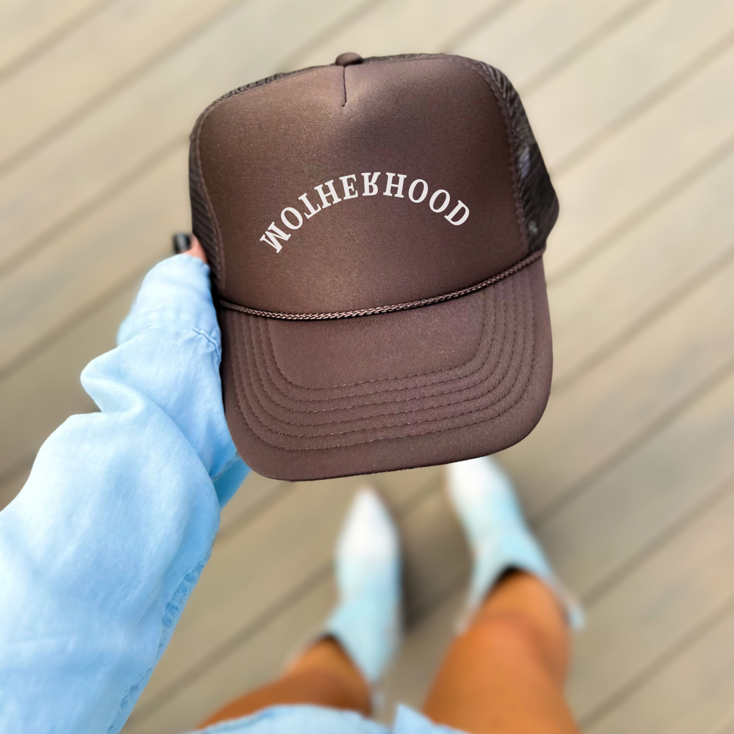 Motherhood Upside Down Trucker Hat