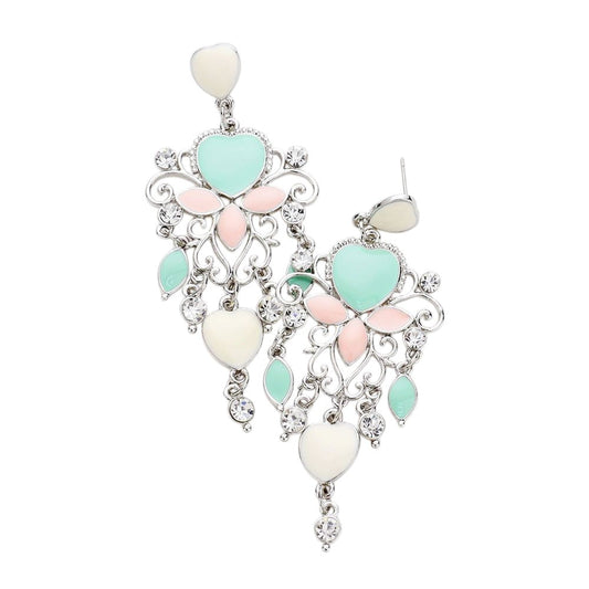 Heart Chandelier Earrings
