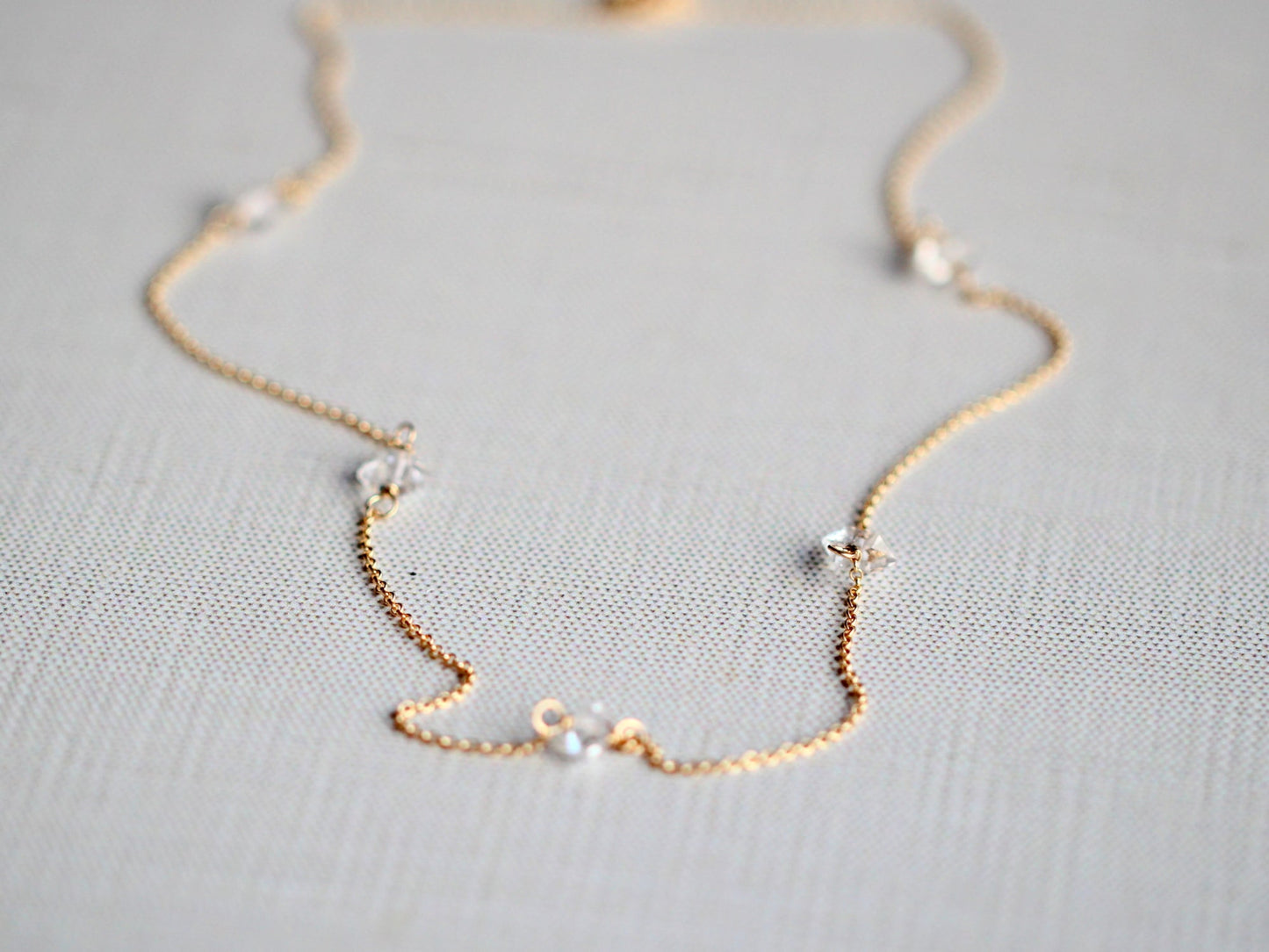 Herkimer Diamond Draped Necklace